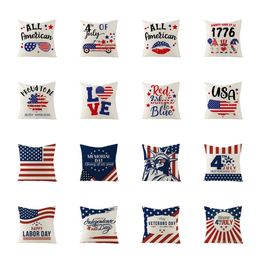 American flag Pillowcase Pillow case linen American Independence Day pillowcase sofa car cushion cover holiday Home Textiles T2I52080