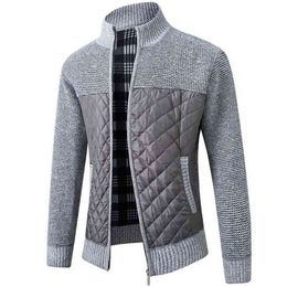 FALIZA Men's Fleece Sweater Coat Winter Thick Patchwork Wool Cardigan Warm Knitted Jackets Casual Male Clothing XY108 210918
