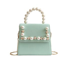 HPB Wholesale Handbags Shoulder Bag Coin Purse Fashion Beads Pearl Decoration Plain Women Chain Crossbody Flap Bags Artwork