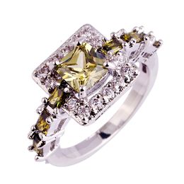 Hot style 925 silver wedding ring square rhinestone rings Jewellery