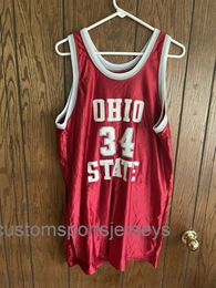 NCAA College OHIO STATE BUCKEYES BASKETBALL JERSEY #34 Retro Stitched Basketball Jerseys XS-6XL
