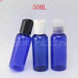 50ML Blue Plastic Bottle With Disc Top Cap , 50CC Shampoo / Lotion Sub-bottling Empty Cosmetic Container ( 50 PC/Lot )high qty