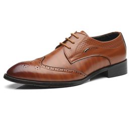 Arrivals Dress Men Shoe Genuine Leather Designer Oxford Formal Wedding Office Brogue Business Shoes Black Brown