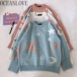 Cartoon Pullovers Autumn Winter Warm Sweaters Women Sweet All Match Loose Fashion Sueter Mujer Ladies 17440 210415