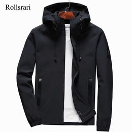 Jacket Men Zipper Arrival Brand Casual Solid Hooded Jacket Fashion Men's Outwear Slim Fit Spring and Autumn High Quality K11 210927