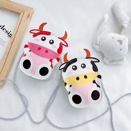 Sweet Princess Accessories Children's Messenger Purse Girl Korean Fashion Cute Little Cow Bag Wholesale Mengbao Pocket Gift