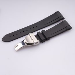 22mm Curved End Silicone Rubber Watch Band Straps Bracelets For Black Bay181M