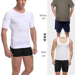 Men's Slimming Body Shaper Vest Compression Shirt Gym Workout Tank Top Sleeveless Abdomen Shapewear Fat Burn Sweat Underwear