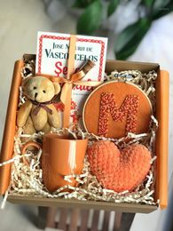 Personalised Special Gift Box Sugar Orange Coffee Mug Embroidery Canvas Bear Velvet Heart Friends Birthday Darling Greeting Card Wrap