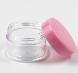 2021 3G Round Shape Empty Plastic Jar White Cap 3ML Cosmetic Plastic Vial Pots Container Clear Jars For Face Cream Nail Art Essential Oil