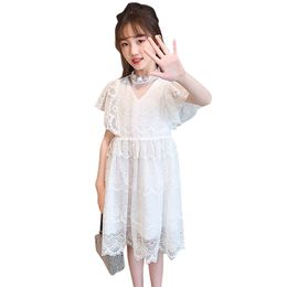 Dresses For Girls Lace Floral Girl Party Casual Style Kids Summer Children's Costumes 6 8 10 12 14 210528