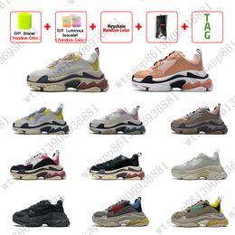 pearl sequin fabric Canada - 2021 Paris 1.0 Casual Shoes Triple S Clear Sole Trainers Dad Shoe Sneaker Black Oversized Mens Womens Beige high quality Runners Chaussures SIZE 35-45