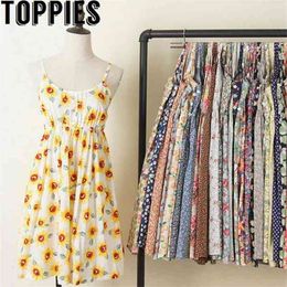 Women Bohemian Sundress Sunflower Printed Beach Dress Vintage Retro Mini Multi Patterns 210421