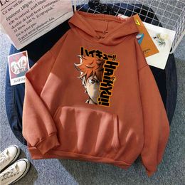 Haikyuu Anime Print Hoodies Man Winter Fleece Sweatshirt Autumn Winter Fleece Streetwear Hooded Fashion New Man Hoodie Clothes H1227