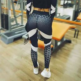 Women Push Up Sportswear Outdoor Fitness Polyester Elastic Force Leggings Workout Sporting Breathable 210925