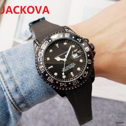 Super business switzerland highend mens watches 43mm luxury fashion calendar men black blue rubber classic atmosphere good business Wristwatch Relogio Masculino