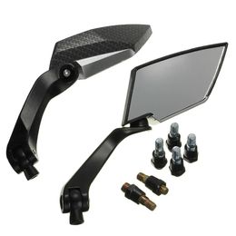 Carbon Motorcycle Aluminium Handlebar End Side Rear View Mirrors