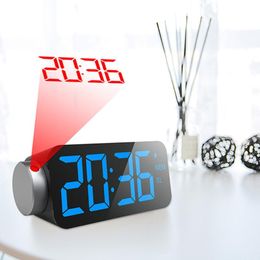 Timers Projection Alarm Clock Radio Digital Clocks 7" Screen Led USB Charger 12/24 Hour Switch 180° Rotation