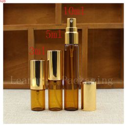 Wholesale Small Capacity Brown Glass, Golden Spray Essential oil Bottle, Personal Care Special Containers,Empty Packing Bottlegood qty
