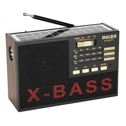 M-529BT-S Solar BT 5.0 Speaker with FM AM SW Radio Retro Portable Loudspeaker for Elder Gift Multi-band Wireless Soundbox