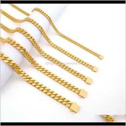 Pendant Necklaces & Pendants Jewelry Drop Delivery 2021 Street Trend Mens And Womens Necklace Stainless Steel Cuba Four Side Grinding Chain S