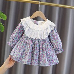 2021 Casual Baby Dresses For Girls Long Sleeve Print Floral Princess Dress Baby Girl Clothes Infant Clothing Costume Vestidos Q0716