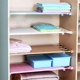 Hooks & Rails Adjustable Cabinet Shelf Durable Convenient Storage Rack Multifunction Space Saving Closet Shelves Household Organiser Tools
