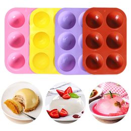 Semicircle 6 connected Chocolate Baking Moulds Silicone for Baking Semi Sphere Molud Making Kitchen Hot Bomb Cake Jelly Dome Mousse KK6611