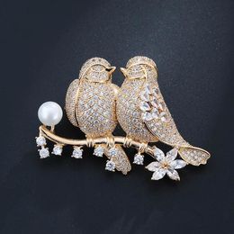 Red Trees Brand Fashion Bird Brooch for Women Wedding High Quality Ladies Suit Pins Jewellery