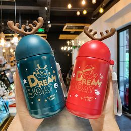 270ml Bottle Stainless Steel Coffee Mugs Cute Cup Christmas Thermal Cup Travel Portable Teacup Christmas Gift Drinkware