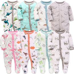 Fall Unisex Baby Romper Long Sleeve Winter Toddler Clothes 1/2/3Pcs born Boy Girl Onesie 100% Cotton Infant Cartoon Pajamas 220211
