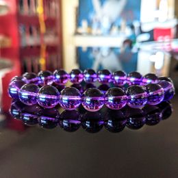 MG1135 10 MM Amethyst Bead Bracelet For Men High Quality Purple Crystal Men`s Energy Jewelry