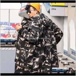 Trench Outerwear & Coats Mens Clothing Apparel Drop Delivery 2021 Large Size Men Spring Fat Mid-Length Windbreaker Hooded Camouflage Coat Plu