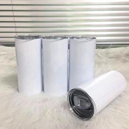 UPS 15oz Sublimation Straight Tumbler Stainless Steel Vacuum Skinny Tumblers Double Wall Insulated Coffee Cup With Straw