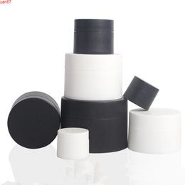 12 x 3g 5g 10g 15g 30g 50g 80g Portable Frost white Black Cream pot cosmetic container plastic bottle makeup Facial jarsgoods qty