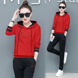 2020 clothes trendy female clothing fashion two piece set top and pants womens hoodie lounge wear outfit korean style festival Y0625