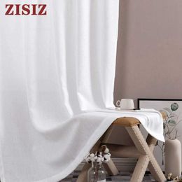 Solid White Thick Tulle Curtain For Living Room Bedroom Sheer Curtain Modern Voile Decorative Window Treatments Customised 210712