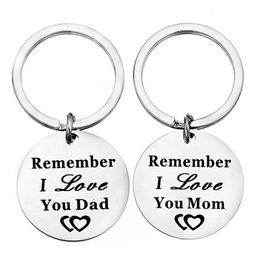 Mothers Day Fathers Day Keychain Love Gifts From Daughter Son Stainless Steel Present Keyring