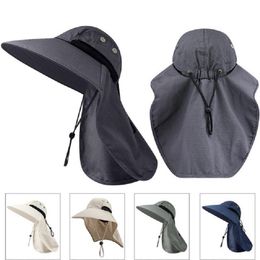 Outdoor Hats Sun Hat Men Women Polyester Boonie With Neck Flap UV Protection Large Wide Brim Hiking Fishing Safari Bucket