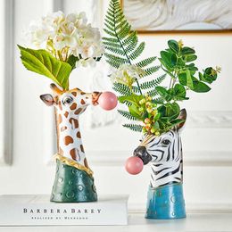 Resin Succulent Plants Flower Planter Plant Pot Vases Basket Cartoon Animal Head for Home Decor