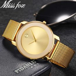 MISSFOX Watch Women Top Brand Classic Design Simple Fashion Style Ladies Watches Luxury Waterproof Drop Wristwatch 210720