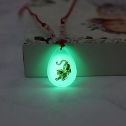 Pendant Necklaces 2021 Chinese Culture Zodiac Luminous Necklace Good Luck For Man And Woman Jewellery Wholesale