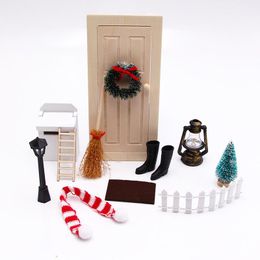 Decorações de Natal para decoração de cena miniatura de natal mini casa personagem personalizado adereços casa sala de estar quarto