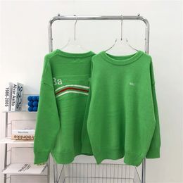 Warehouse clothing early spring new coke wave letter Embroidery Crew Neck Sweater men's and women's casual simple loose top Sale online_7VQ6