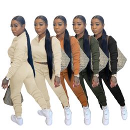 2024 Designer Fall Witner Women Tracksuits Long Sleeve Two Piece Set Workout Sports suits Wear Solid Outfit Pullover Hoodie Sweatpants Sweatsuits Wholesale 5747
