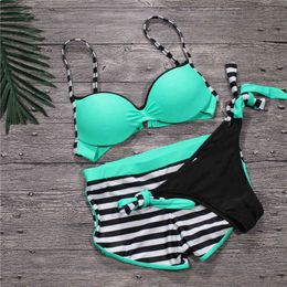 Push Up Women Swimwear Sexy Swimsuit Tankini with Shorts Trunks Sport Bathing Suits Three Pieces Bikini Plus Size 210520