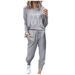 Piece Set Tracksuit Women Clothes Ropa Mujer Sweatshirt Trousers Suits Letter Print Plus Size Streetswear#f301
