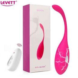 NXY Eggs LEVETT Electric Shock Egg Vibrators Wireless G Spot Clitoris Stimulator Massager Vagina Exercise Kegel Balls Sex Toys For Women 1208