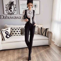 Dabuwawa Casual High Waist Jumpsuit Women Solid Single Breasted Overalls Office Lady Spring Jumpsuits Female DO1AJP007 210520