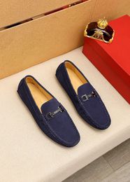 New Mens Fashion Business Wedding Dress Shoes Men Brogue Comfortable Suede Flats Brand Designer Casual Loafers Size 38-44